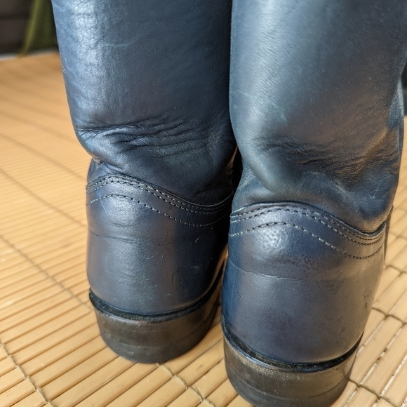 Justin Boots Roper Blue Gray Leather Cowgirl Boots Women’s Size 5 1/2 B L3414 - Picture 7 of 10